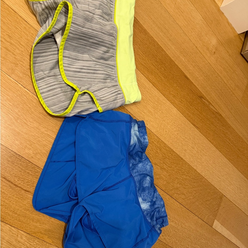 Blue and Gray Athletic Shorts Set